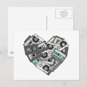 Carte Postale Sentiments mixtes Cassette Coeur de bande (Devant / Derrière)