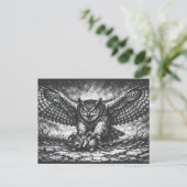 Carte Postale Sentinelle Hibou ailé par BurnsInHell (Debout devant)