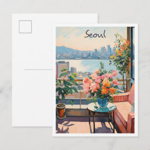 Carte Postale Séoul Corée du Sud Art Voyage