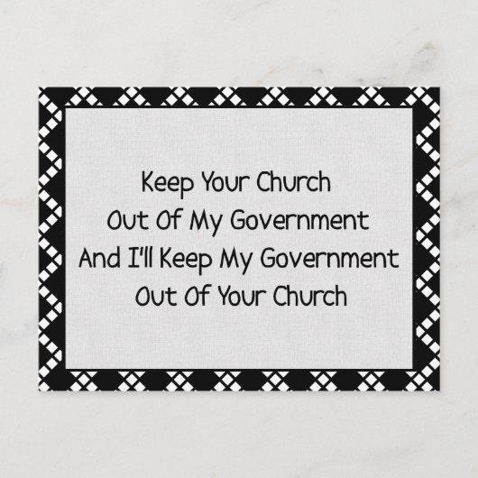 Carte Postale Séparation de l'État de l'Église (Devant)