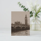 Carte Postale Sepia Big Ben Tower Palace de Westminster (Debout devant)