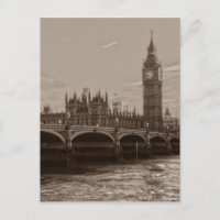 Sepia Big Ben Tower Palace de Westminster