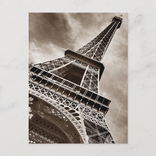 Carte Postale Sepia Color Eiffel Tower Paris (Devant)
