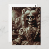Carte Postale Sepia Doll Skeleton Horreur (Devant / Derrière)