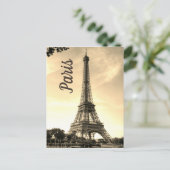 Carte Postale Sepia Eiffel Tour Paris Europe (Debout devant)