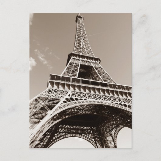 Carte Postale Sepia Eiffel Tower Love Romance Paris Europe (Devant)