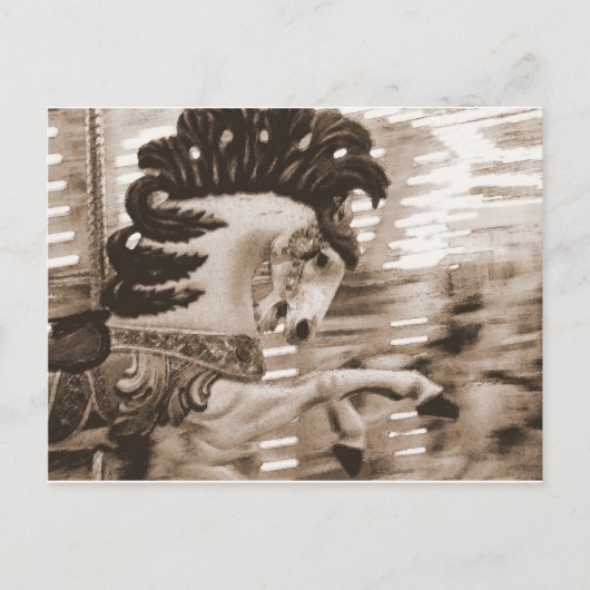 Carte Postale Sepia Merry-Go-Round Horse (Devant)