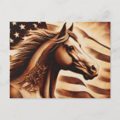 Carte Postale Sepia Patriotique Horse (Devant)