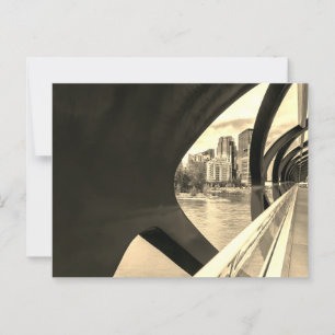 Carte Postale Sepia tonifie Calgary Cityscape à travers Peace Br