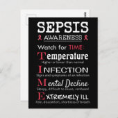 Carte Postale Sepsis Awareness Watch pour le guide TIME (Devant / Derrière)