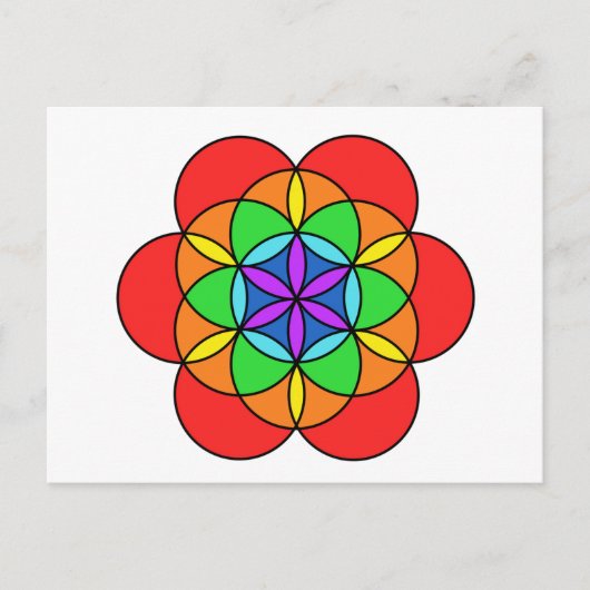 Carte Postale Sept Chakra Fleur de vie (Devant)