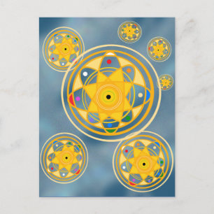 Carte Postale Sept étoiles dans un style d'art insulaire