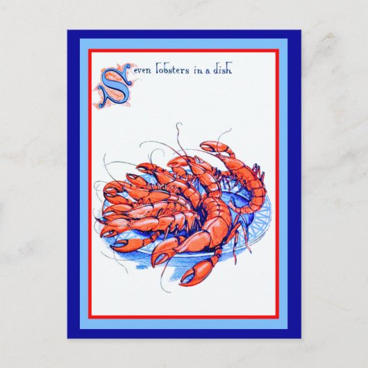 Carte Postale Sept Homards (Devant)