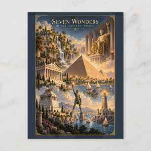 Carte Postale Sept Merveilles du Monde Historique de l'Art
