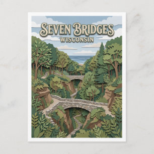 Carte Postale Sept ponts sentier sud Milwaukee Wisconsin