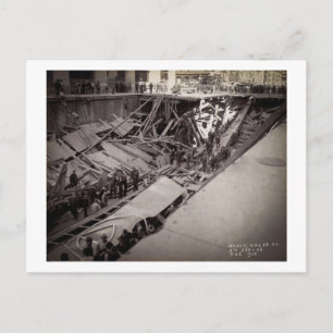 Carte Postale Septième Avenue Effondrement New York City 1915