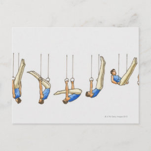 Carte Postale Séquence d'illustrations montrant la gymnaste masc