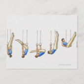 Carte Postale Séquence d'illustrations montrant un gymnaste masc (Devant)