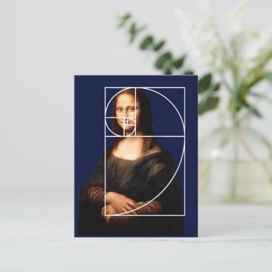 Carte Postale Séquence Leonardo da Vinci Mona Lisa Fibonacci (Debout devant)