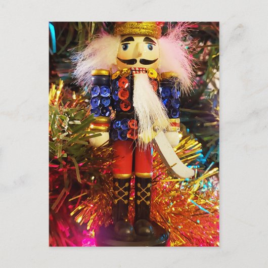 Carte Postale Sequin Nutcracker soldat ornement de Noël (Devant)