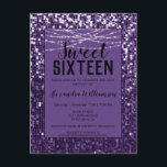 Carte Postale Séquins pourpres/Parties scintillant Chic Sweet 16<br><div class="desc">Purple Sequin/Parties scintillant Sweet 16 Anniversaire Invitation Carte postale avec beaucoup de paillettes violettes pétillantes! Personnalisez facilement votre invitation à l'aide de notre outil de conception facile à utiliser. Les polices et les couleurs de police peuvent être modifiées en utilisant l'option "personnaliser plus loin" dans l'outil de conception. Si vous...</div>