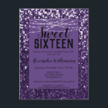 Carte Postale Séquins pourpres/Parties scintillant Chic Sweet 16<br><div class="desc">Purple Sequin/Parties scintillant Sweet 16 Anniversaire Invitation Carte postale avec beaucoup de paillettes violettes pétillantes! Personnalisez facilement votre invitation à l'aide de notre outil de conception facile à utiliser. Les polices et les couleurs de police peuvent être modifiées en utilisant l'option "personnaliser plus loin" dans l'outil de conception. Si vous...</div>