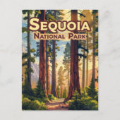 Carte Postale Sequoia National Park California Tree Retro (Devant)