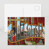 Carte Postale Séquoias de Californie vintage (Devant / Derrière)