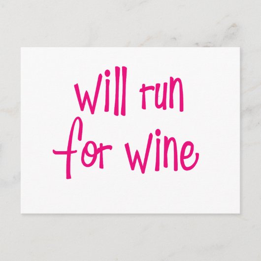 Carte Postale Sera couru pour le vin (Devant)