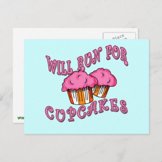 Carte Postale SERA EXÉCUTÉ POUR LES CUPCAKES Running Tee - shirt (Devant / Derrière)