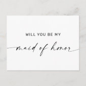 Carte Postale Seras-tu ma demoiselle d'honneur | Noir & Blanc (Devant)