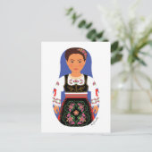 Carte postale Serbe Brunette Matryoshka (Debout devant)
