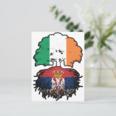 Carte Postale Serbie Serbe Irlande drapeau des racines d'arbre (Debout devant)