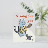 Carte Postale serenade de chat - personnalisable (Debout devant)
