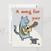 Carte Postale serenade de chat - personnalisable (Devant / Derrière)