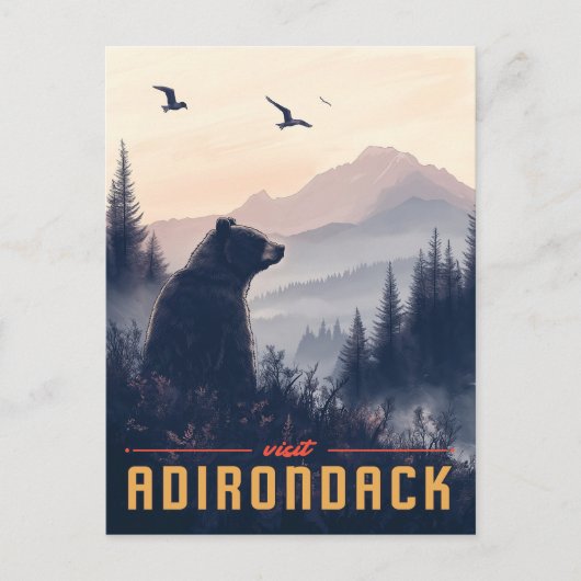Carte Postale Serene Adirondack Bear : Un Vintage (Devant)