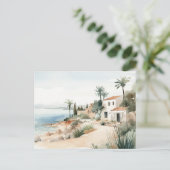 Carte Postale Serene Chypre : Imprimantes d'aquarelle numérique (Debout devant)