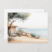 Carte Postale Serene Chypre : Imprimantes d'aquarelle numérique (Devant / Derrière)