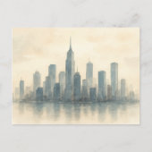 Carte Postale Serene Cityscape Réflexion Impression, Skyline mod (Devant)