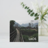 Carte Postale Serene Laos Mountain, River, Bridge Asie du Sud-Es (Debout devant)