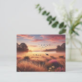 Carte Postale Serene Meadow à Dawn (Debout devant)