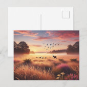 Carte Postale Serene Meadow à Dawn (Devant / Derrière)