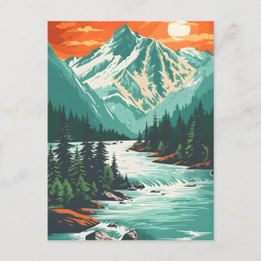 Carte Postale Serene Mountain Stream Art (Devant)