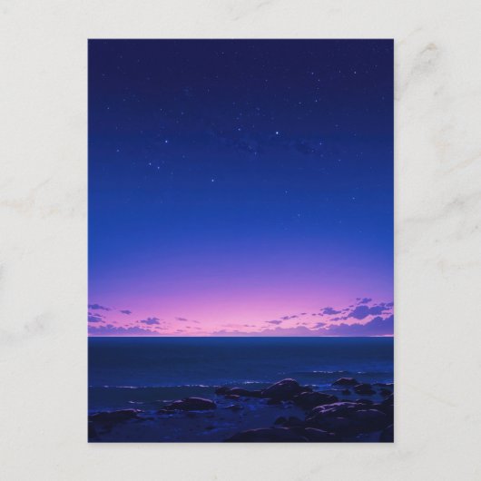 Carte Postale Serene Starry Night Sea Horizon (Devant)