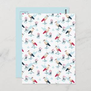 Carte Postale Serene Stork Sanctuary - Elégante scène Pond