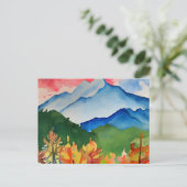 Carte Postale Serene Watercolor Mountains (Debout devant)