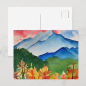 Carte Postale Serene Watercolor Mountains (Devant / Derrière)