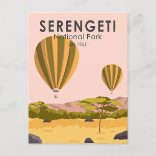 Carte Postale Serengeti National Park Tanzania Hot Air Balloon