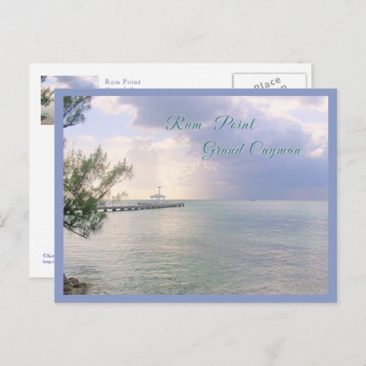 Carte Postale "Sérénité au quai de Rum Point, Grand Cayman" (Devant / Derrière)