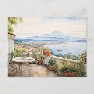 Carte Postale Sérénité de Naples : impressions d'art à l'aquarel